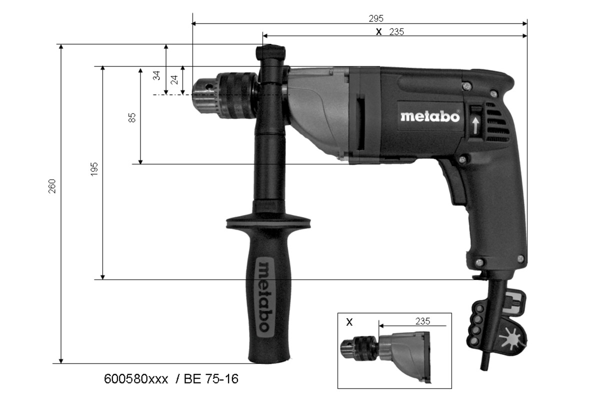 Metabo Bohrmaschine BE 75-16