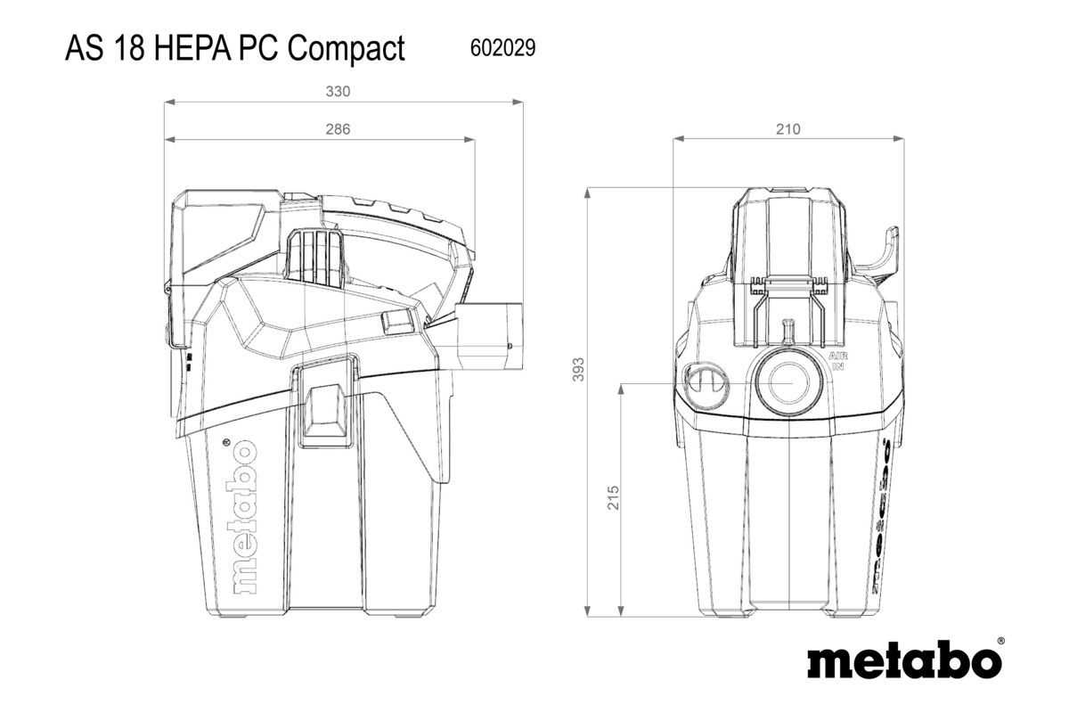 Metabo Akku-Sauger AS 18 HEPA PC Compact