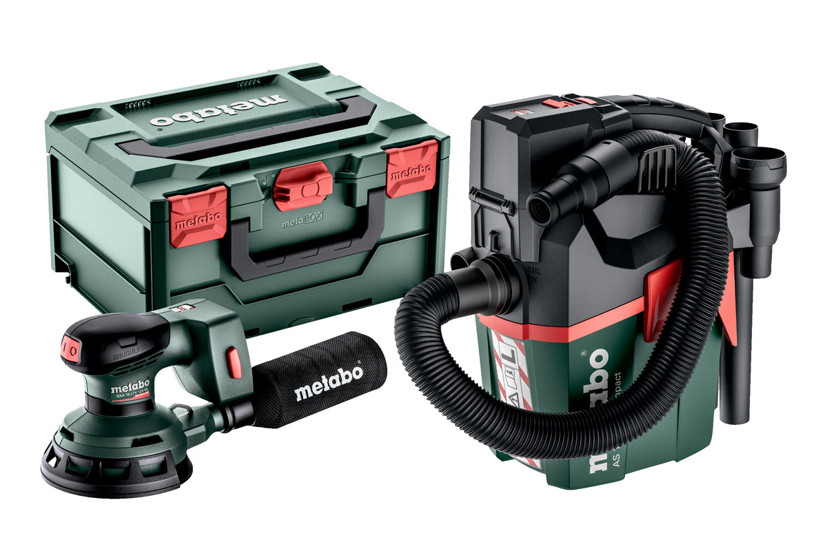 Metabo Set Akku-Exzenterschleifer SXA 18 LTX 125 + Akku-Sauger AS 18 L PC Compact