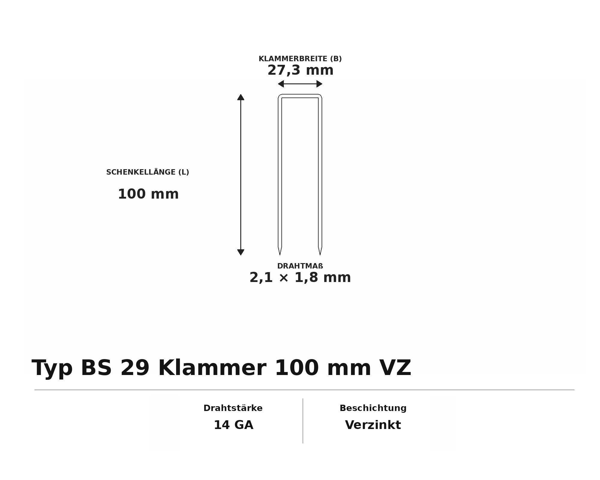 Typ BS 29 Klammer 100 mm VZ