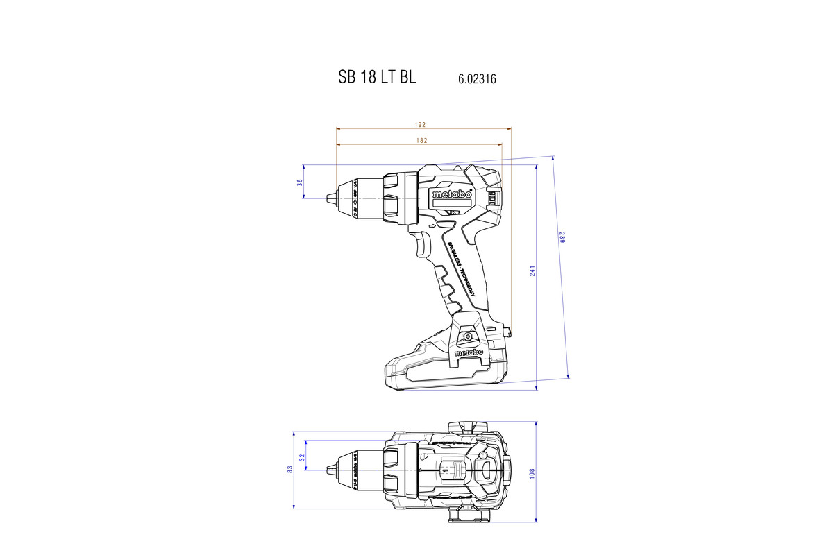 Metabo Akku-Schlagbohrschrauber SB 18 LT BL (ohne Akku, Karton)