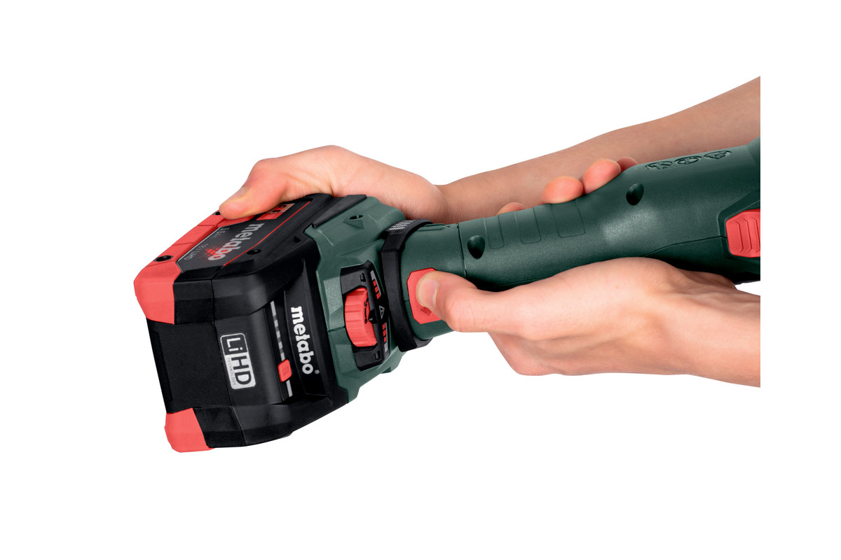 Metabo Akku-Flachkopf-Winkelschleifer WVBF 18 LT BL 11-125 Quick