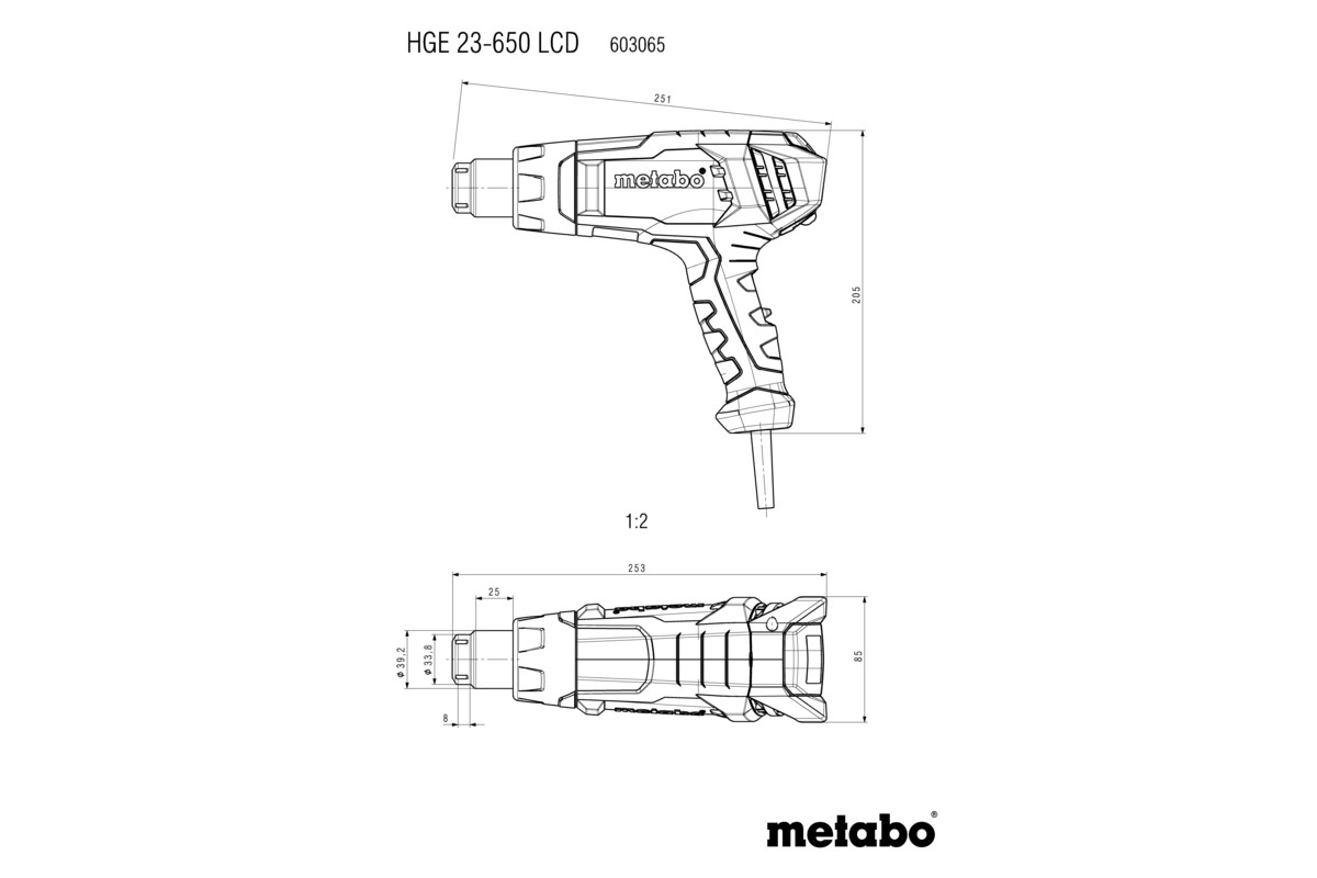 Metabo Heißluftgebläse HGE 23-650 LCD (Karton)