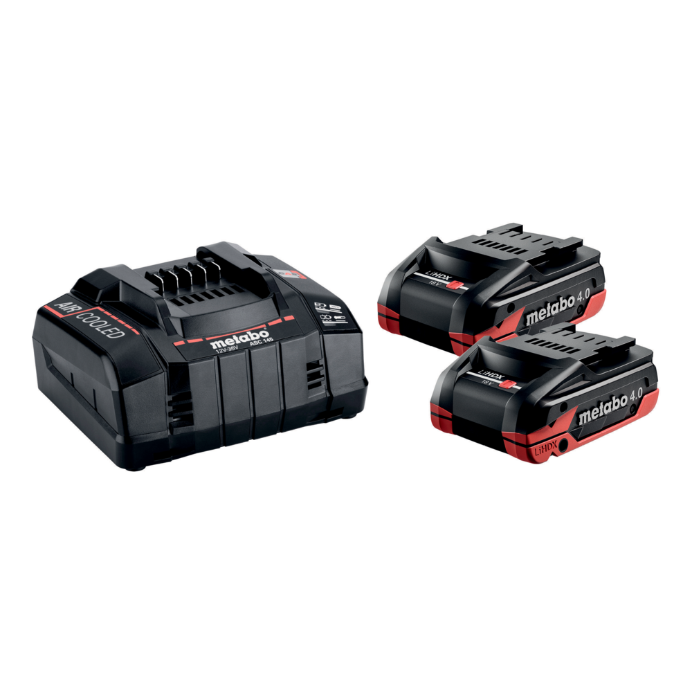 Metabo Basis-Set 2 x LiHDX 4.0 Ah + ASC 145