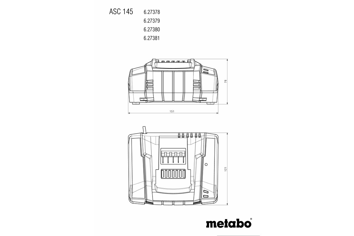Metabo Schnellladegerät ASC 145 , 12-36 V, "AIR COOLED", EU