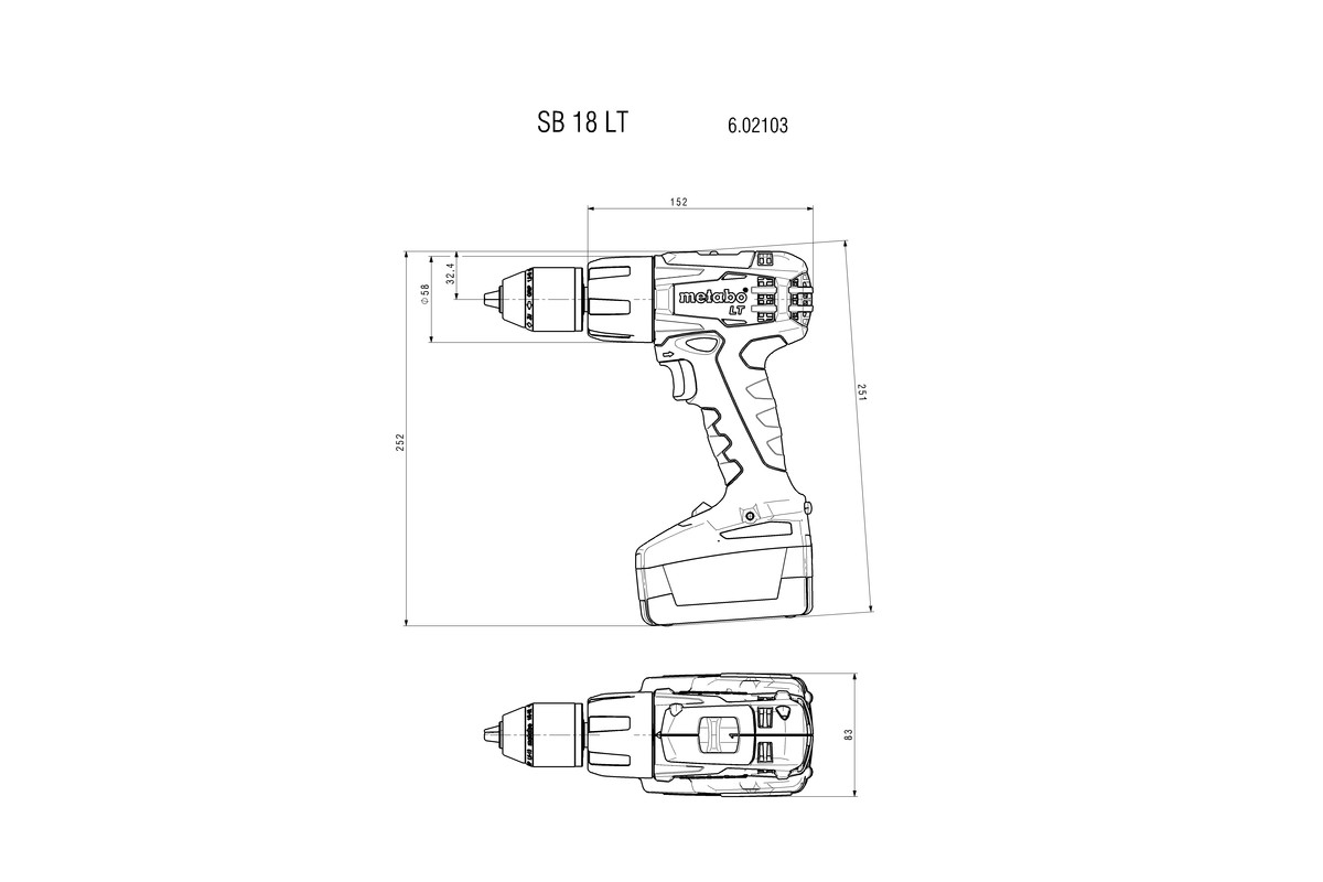 Metabo Akku-Schlagbohrschrauber SB 18 LT (ohne Akku)