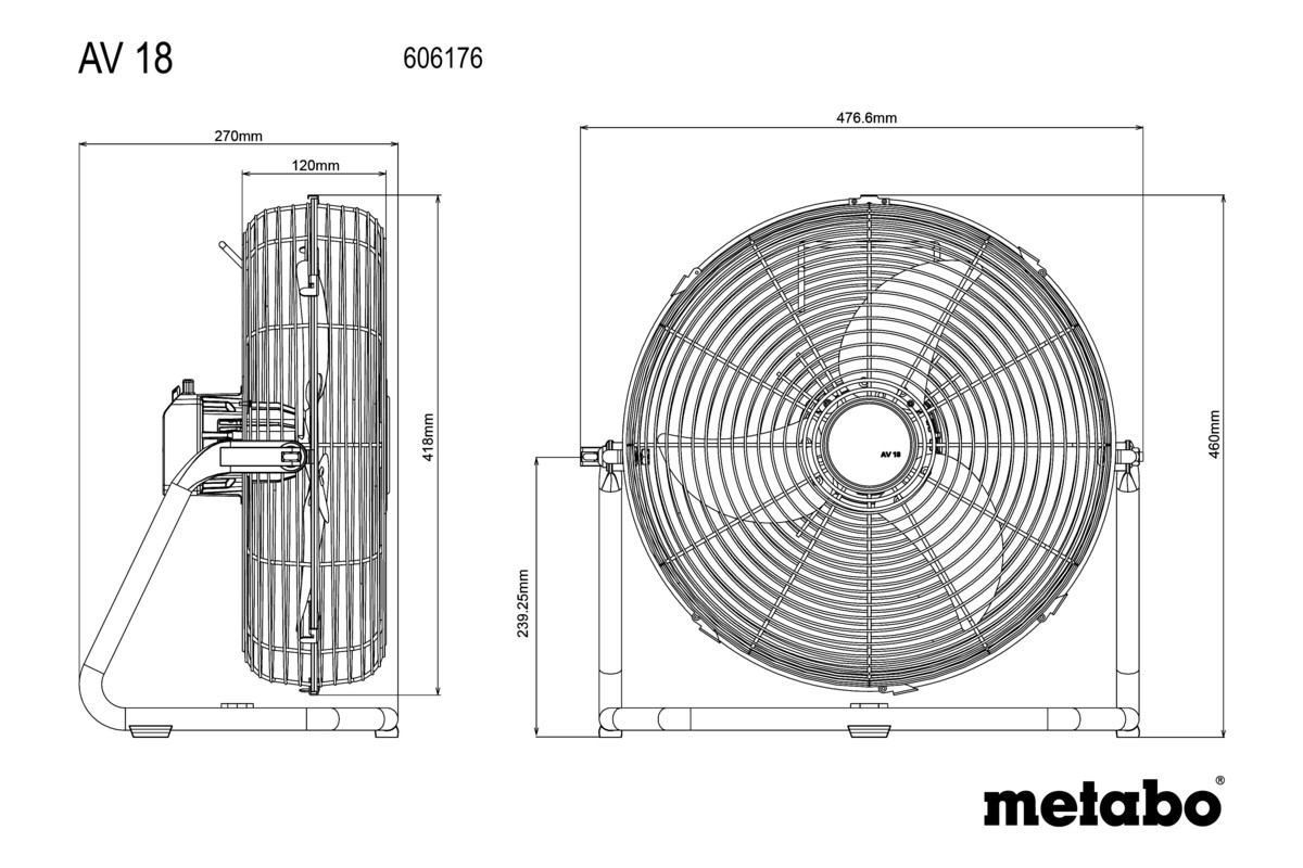 Metabo Akku-Ventilator AV 18