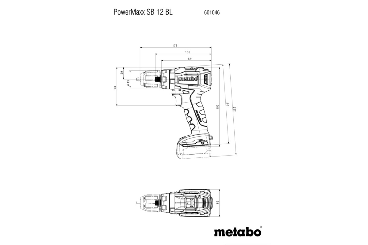 Metabo Akku-Schlagbohrschrauber PowerMaxx SB 12 BL (ohne Akku, 20 Nm)
