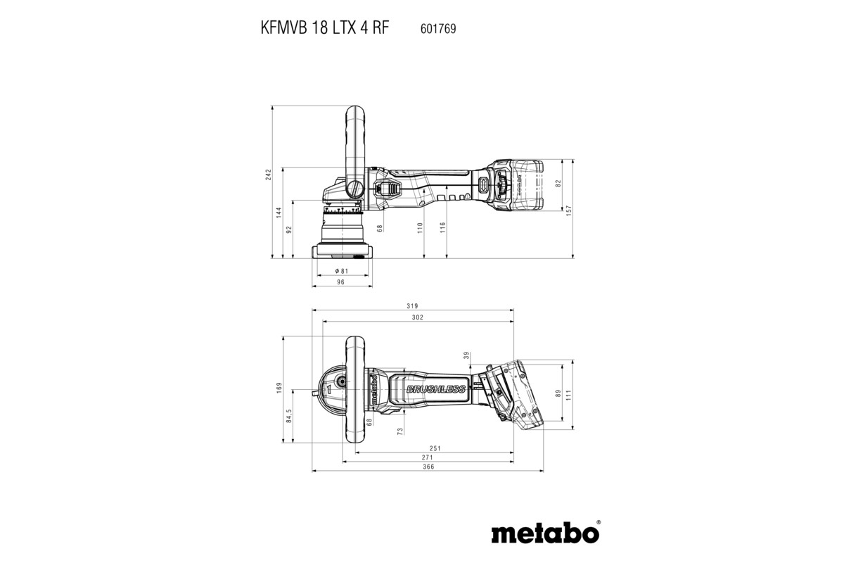 Metabo Akku-Metall-Kantenfräse KFMVB 18 LTX BL 4 RF