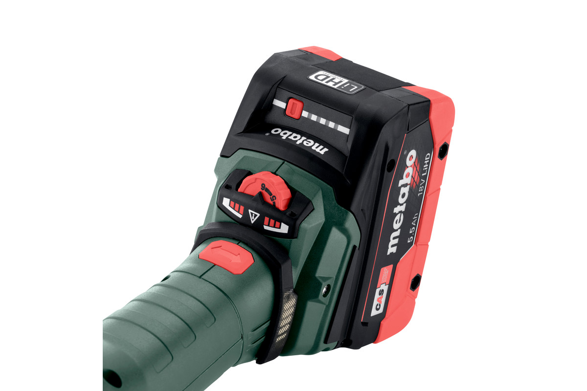 Metabo Akku-Flachkopf-Winkelschleifer WVBF 18 LT BL 11-125 Quick