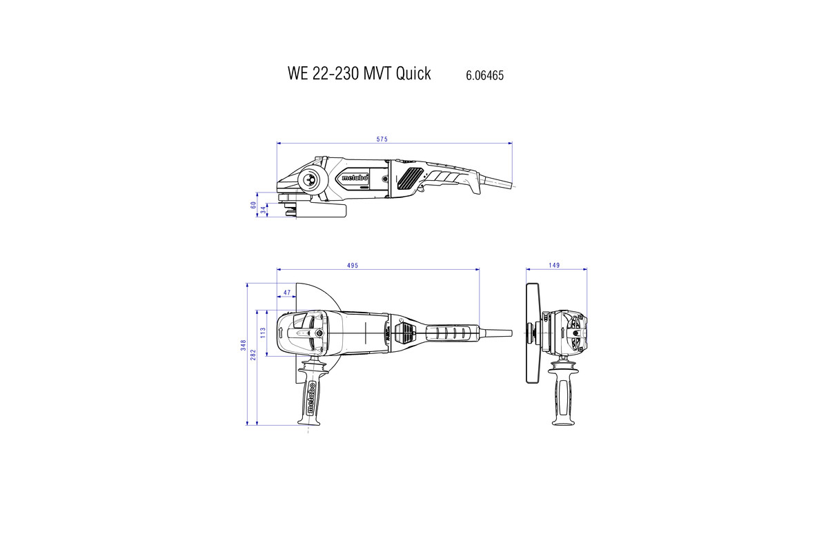 Metabo Winkelschleifer WE 22-230 MVT (Karton, 606464000)