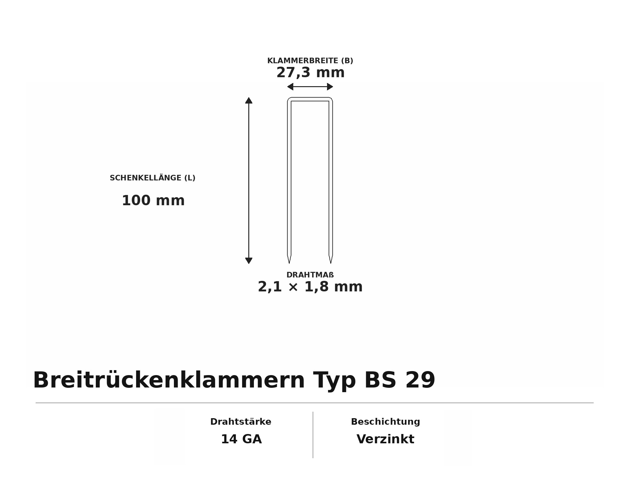 Breitrückenklammern Typ BS 29