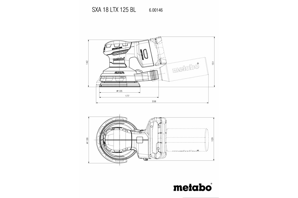 Metabo Akku-Exzenterschleifer SXA 18 LTX 125 BL (Karton)