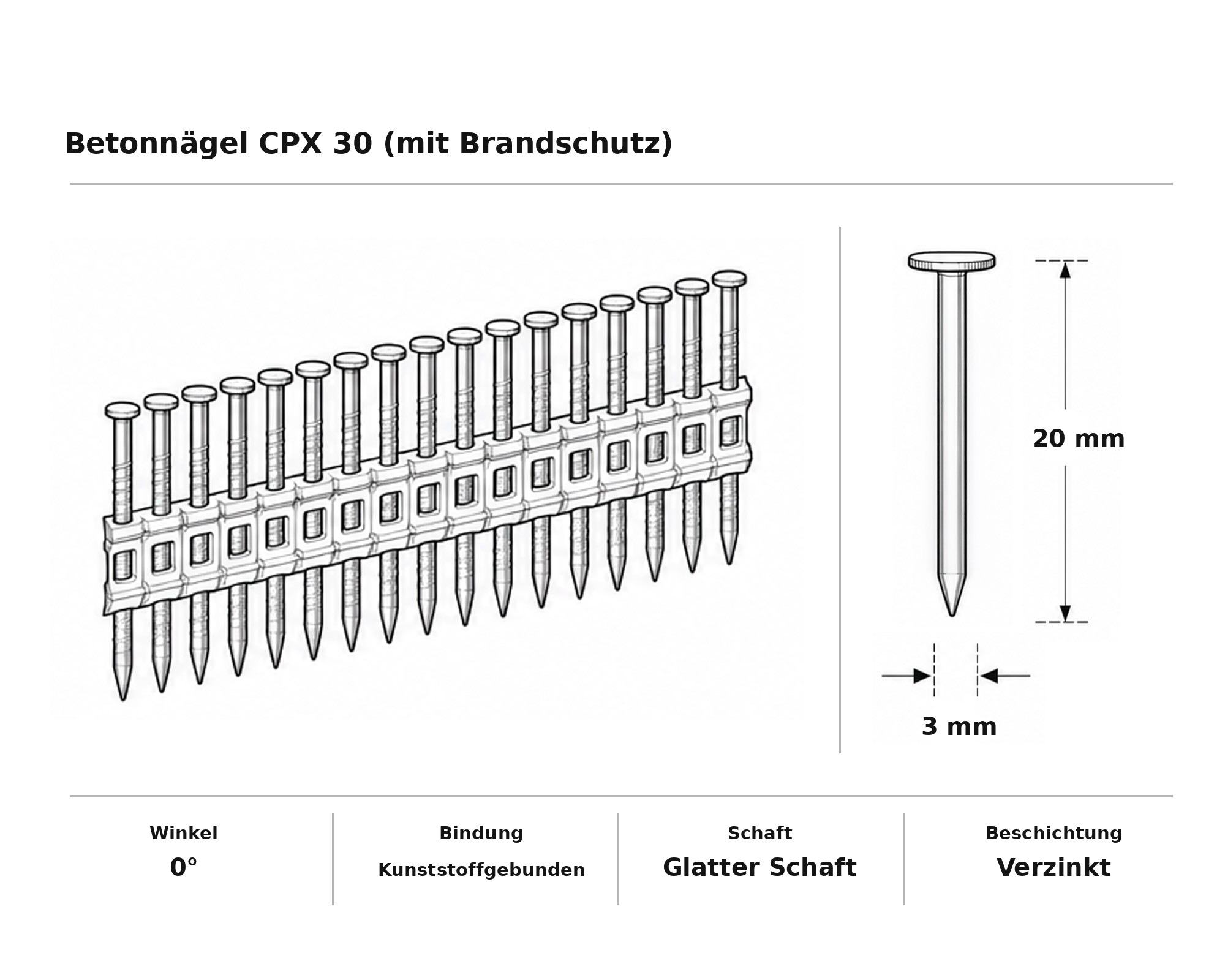 Betonnägel CPX 30 (mit Brandschutz)