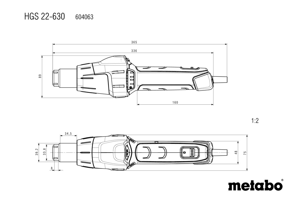 Metabo Heißluftgebläse HGS 22-630