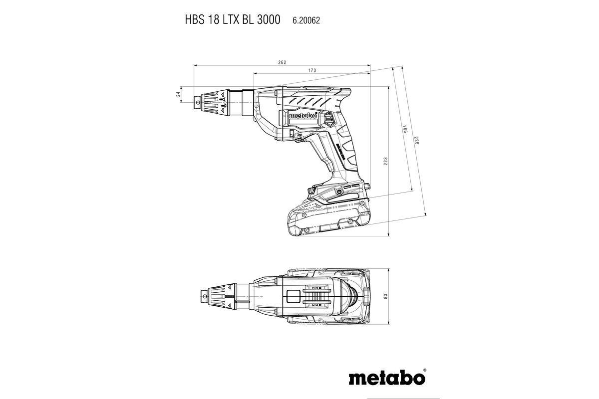 Metabo Akku-Holzbauschrauber HBS 18 LTX BL 3000 (ohne Akku, 620062840)