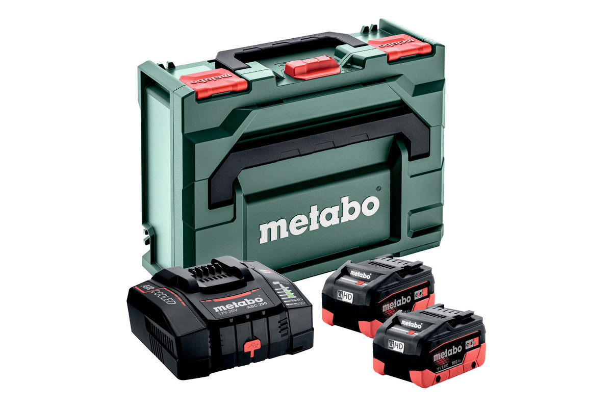 Metabo Basis-Set 2 x LiHD 10 Ah + ASC 290 + metaBOX 145
