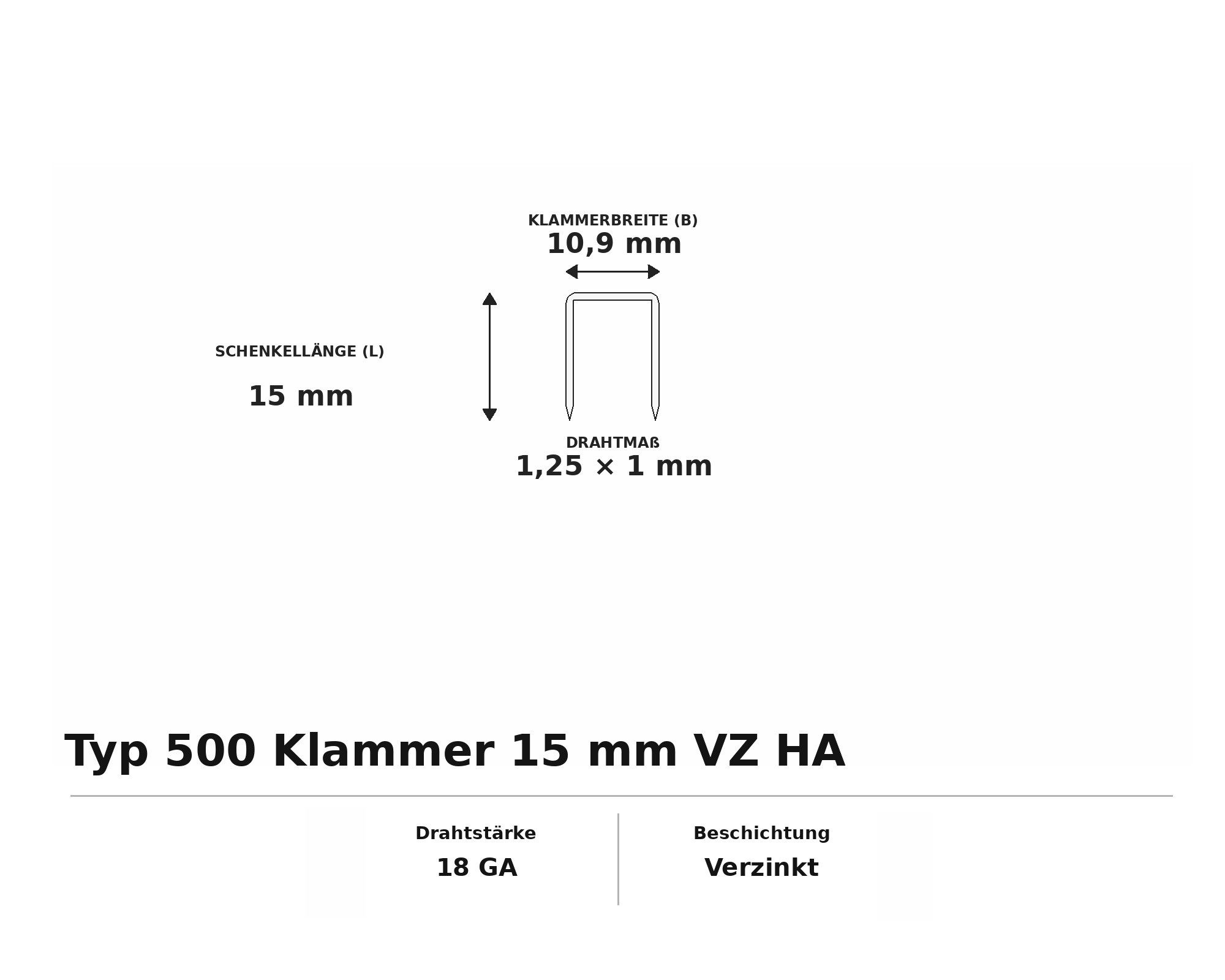 Typ 500 Klammer 15 mm VZ HA