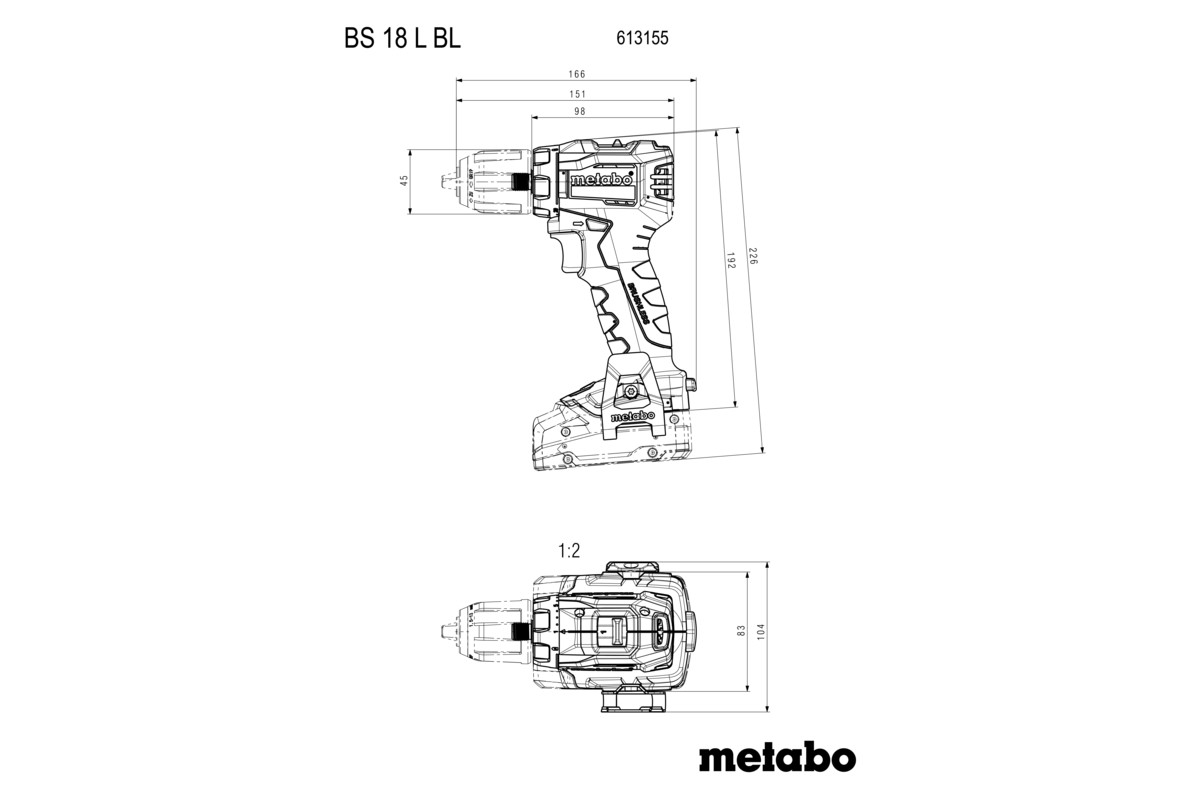 Metabo Akku-Bohrschrauber BS 18 L BL (ohne Akku, Karton)