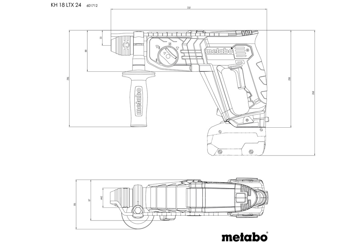 Metabo Akku-Kombihammer KH 18 LTX 24 (ohne Akku, metaBOX 165 L)
